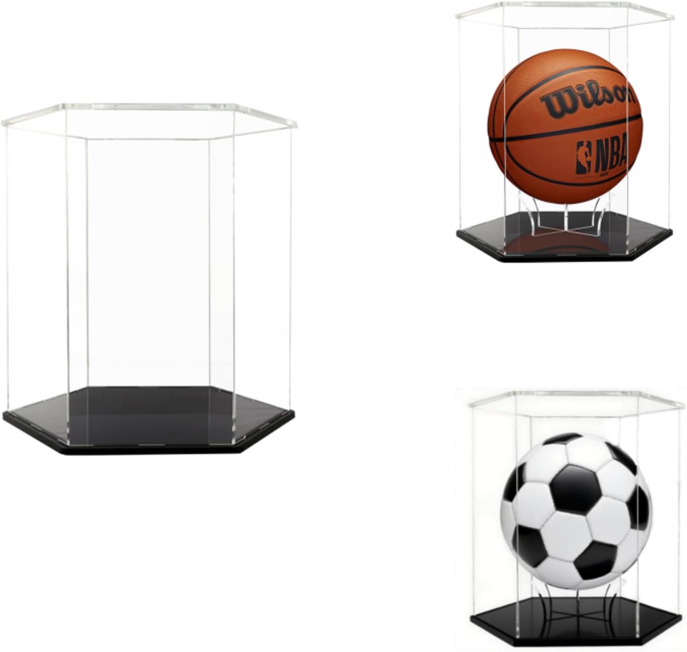 Basketball Display Case,Soccer Ball case, Acrylic Collectible Case, Soccer and Volleyball Collection Sports Souvenir Box 13.4 in X 11.8 13.4 in