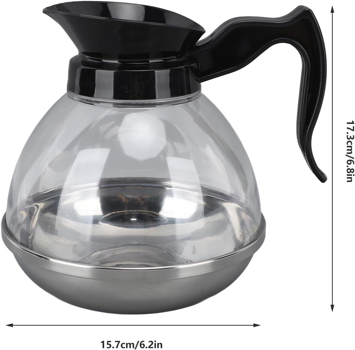 Coffee Decanter Pot, 1.2QT Universal Pot Commercial Maker Replacement with Black Handle for Machine Stove Reusable
