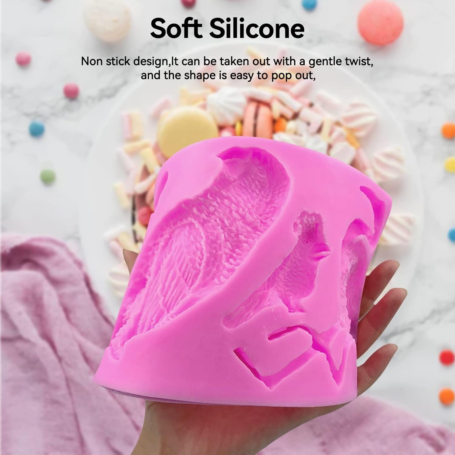 Fondant Molds, Silicone Flamingo Birds Mold 3D Bird Mould for Cupcake Cake Chocolate Decoration
