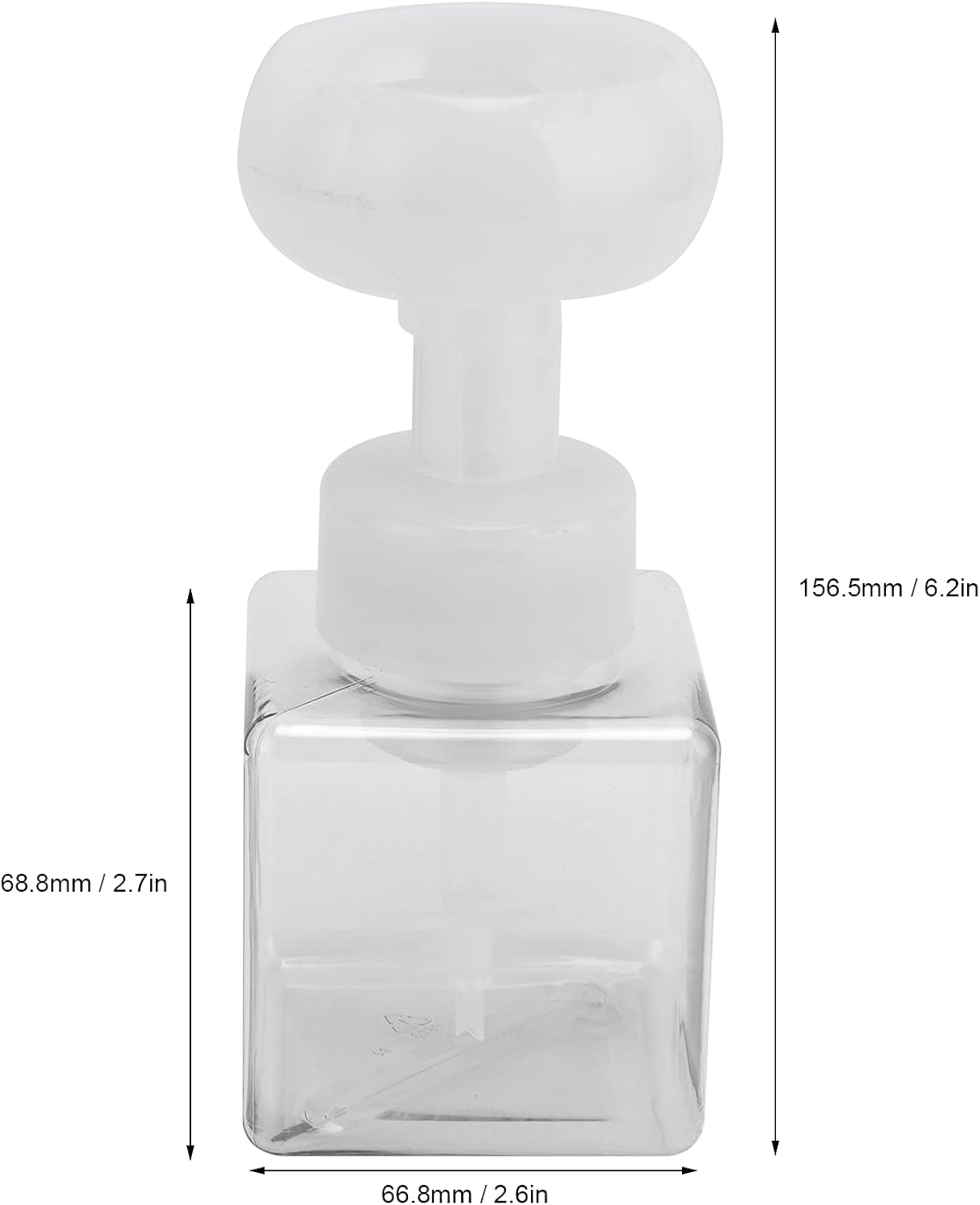 Foaming Hand Soap Dispenser, 250ml Flower Dispenser Shape Refillable Foam Pump Bottle Reusable Plastic Portable Liquid Container for Bathroom Transparent