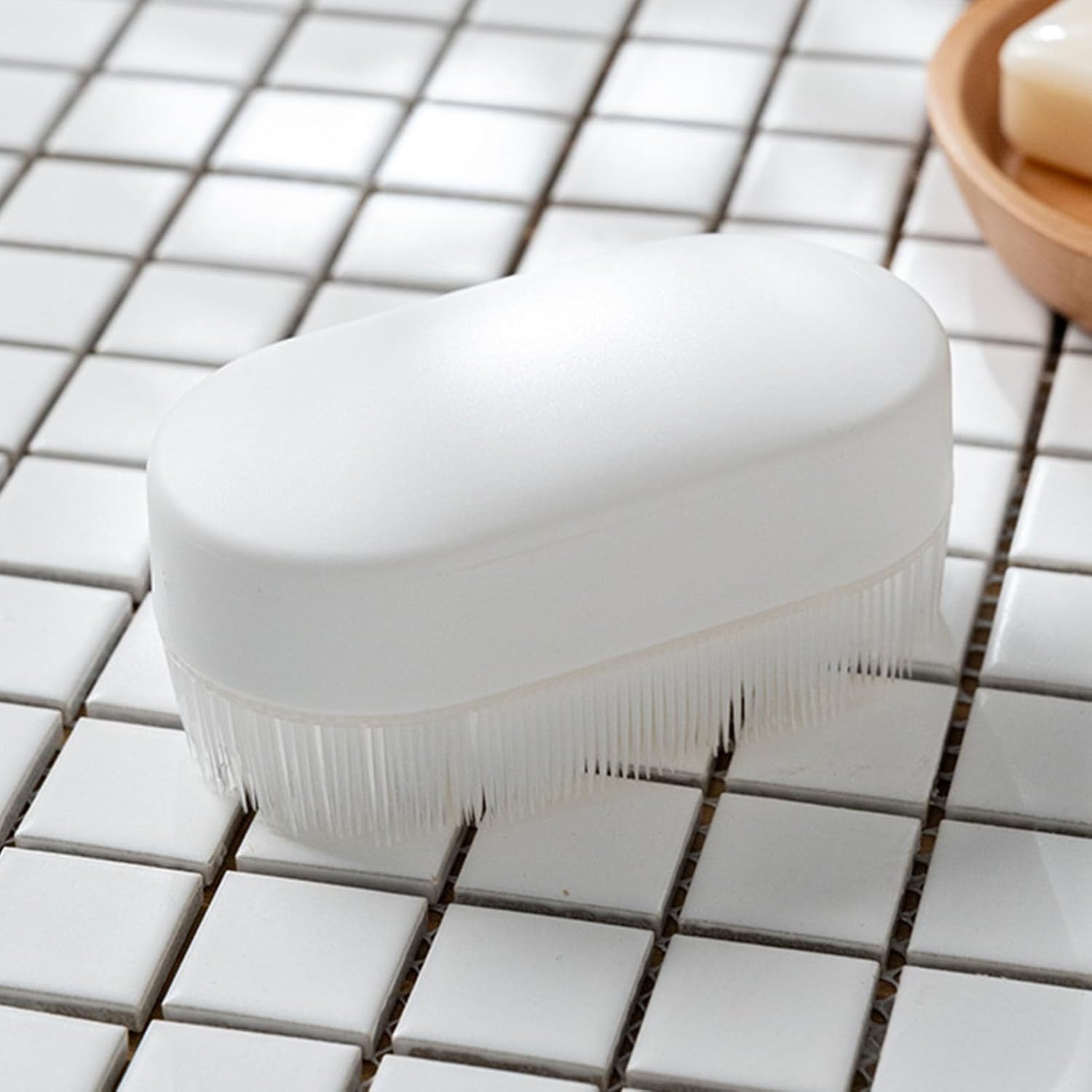 Laundry Scrub Brush, Brush Cleaning Shoe Household Clothes Shoes Scrubbing Detachable White Plastic for Countertops Bathtubs