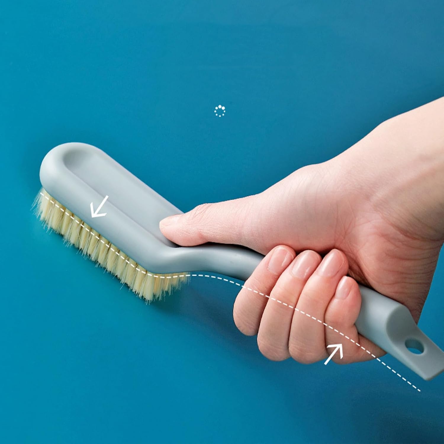 2Pcs Crevice Cleaning Brush, Bathroom Gaps Brush Multifunctional Long Handle Shoe All Purpose Scrubber with Ergonomic Handle Blue