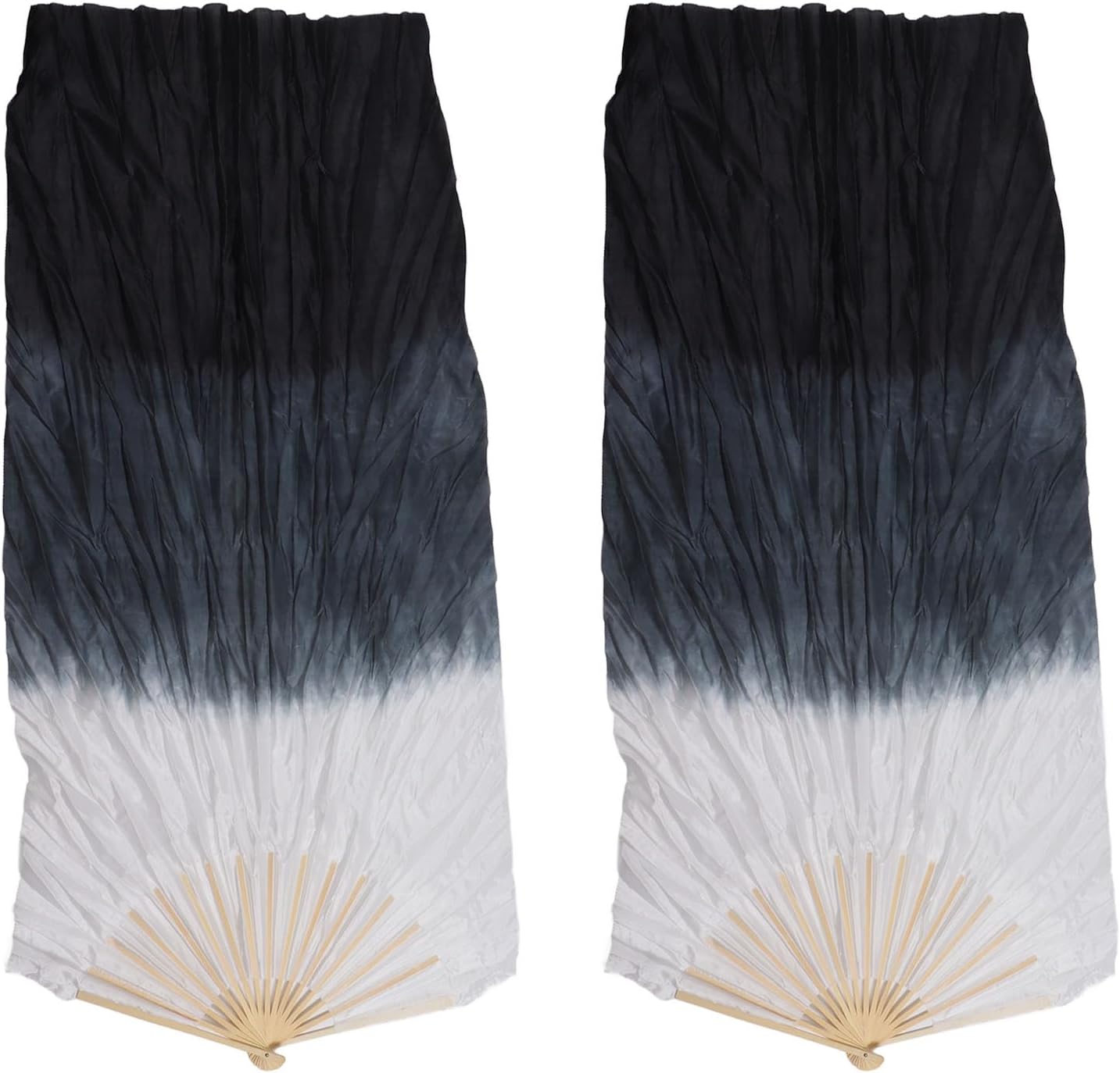 Dance Fan, 1 Pair Long Fan Belly Fans Folding Performance Classical Black