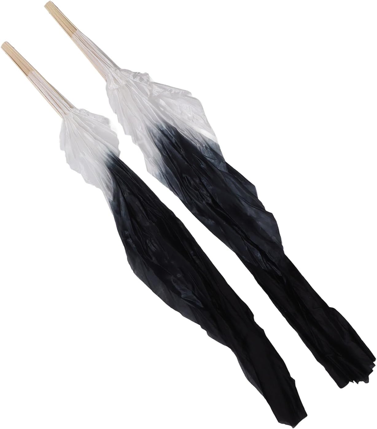Dance Fan, 1 Pair Long Fan Belly Fans Folding Performance Classical Black