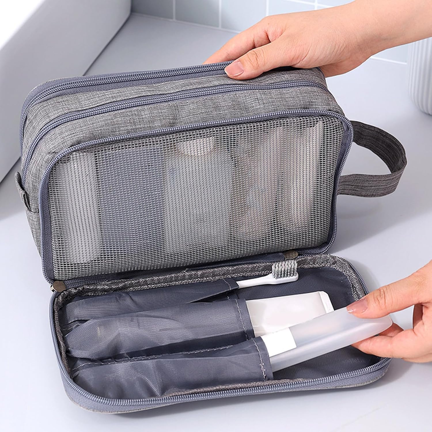 Travel Toiletry Bag, Organizer Mens Bag Dopp Kit Bathroom Shaving Portable Makeup Bags for Accessories 27*10*16cm