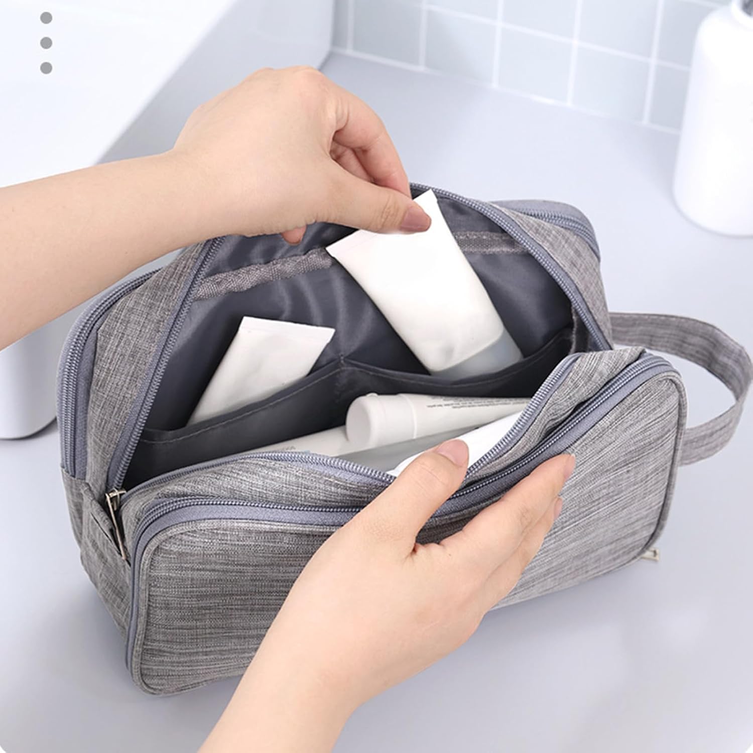 Travel Toiletry Bag, Organizer Mens Bag Dopp Kit Bathroom Shaving Portable Makeup Bags for Accessories 25*10*14cm