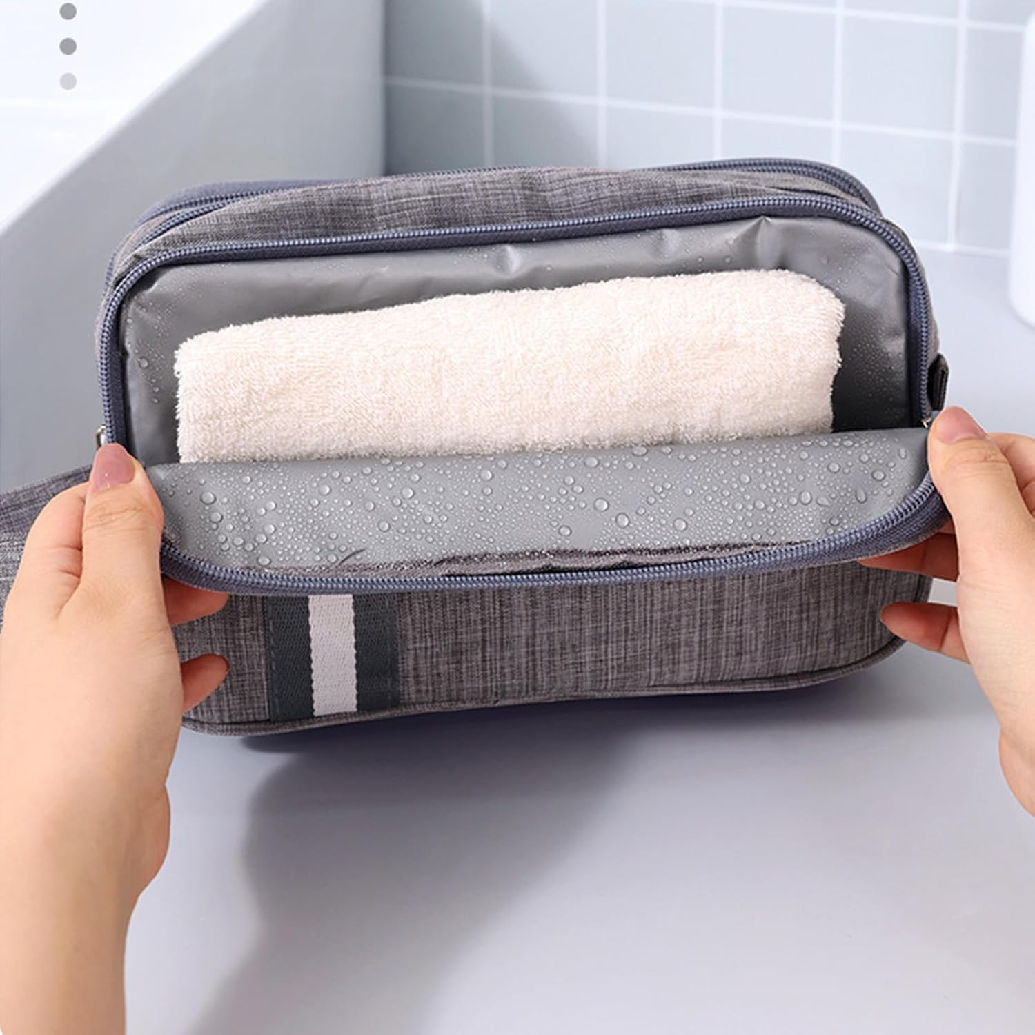 Travel Toiletry Bag, Organizer Mens Bag Dopp Kit Bathroom Shaving Portable Makeup Bags for Accessories 25*10*14cm