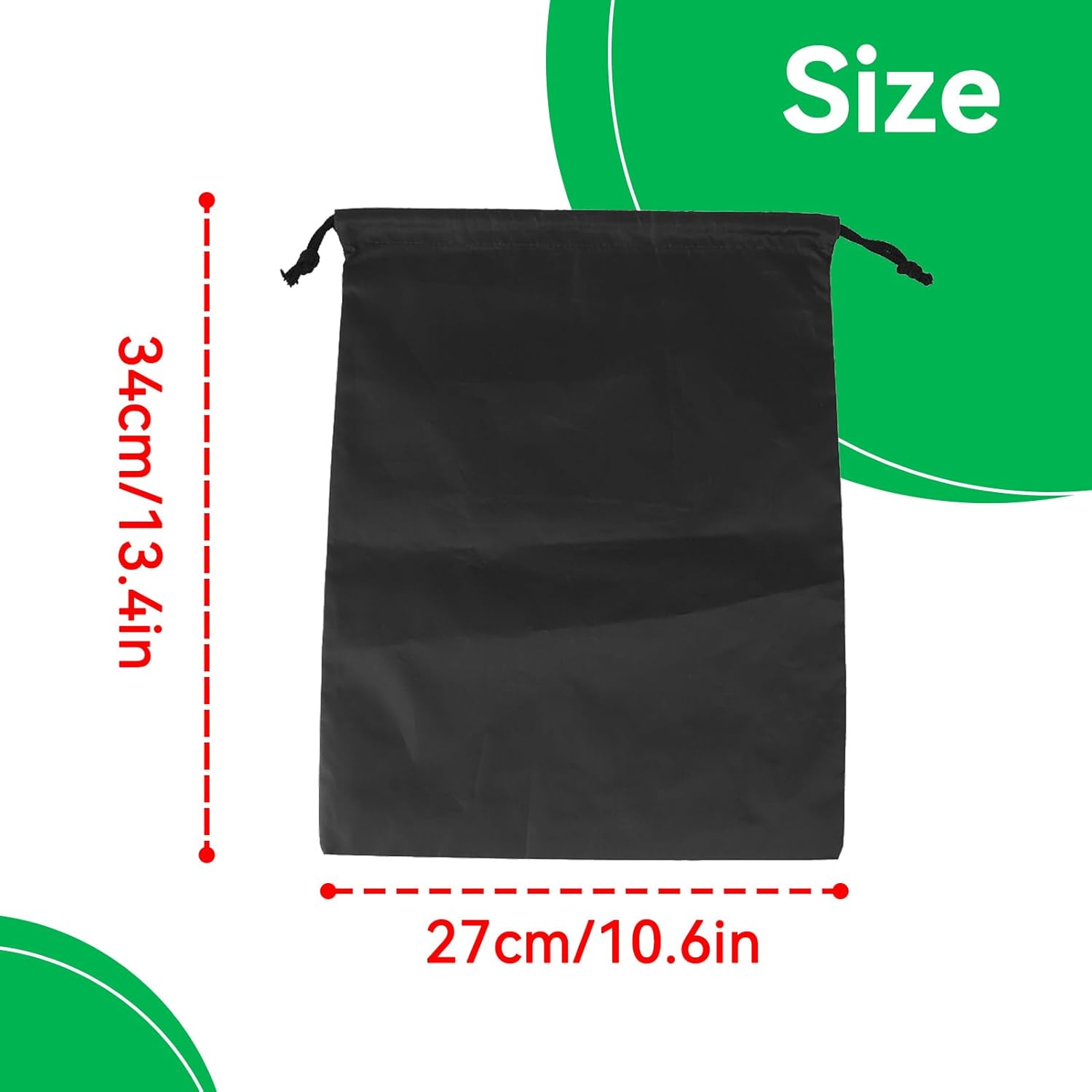 Nylon Drawstring Shoe Bag, 3PCS Bags for Travelling Dustproof Waterproof Travel Bag Underwear Shoes Pants Storage Black