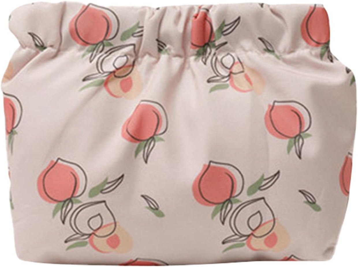 2Pcs Printed Pocket Cosmetic Bag, Mini Makeup Bag Portable Lipstick Case Travel Organizer for Headphones Jewelry