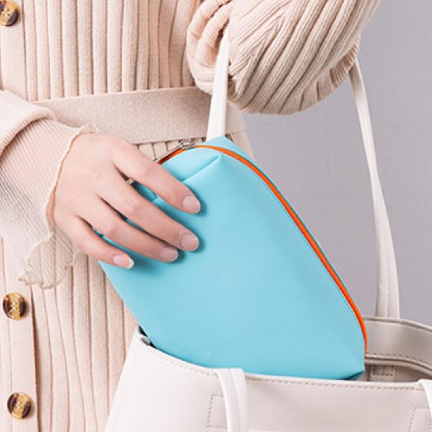Travel Makeup Bag, PU Pouch Portable Toiletry Bag Large Capacity Cosmetic Storage Organizer