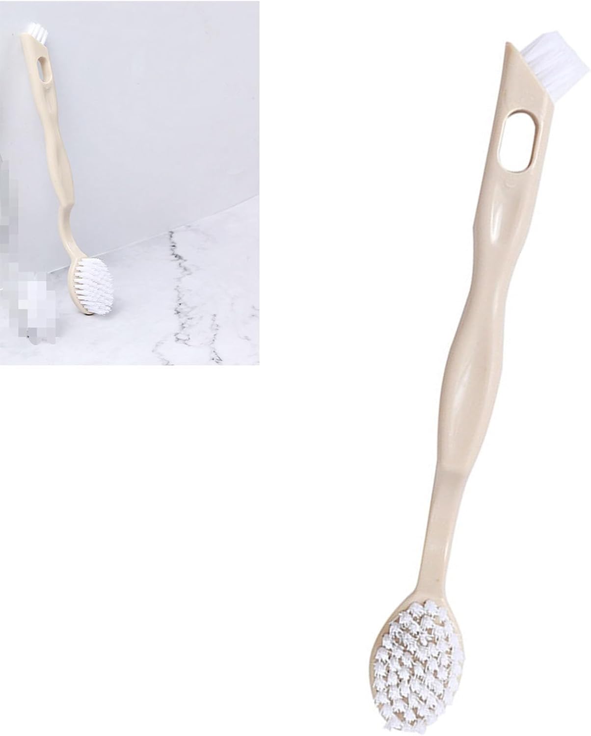 Sneaker Cleaner Brush, Multi Functional Shoe Brush Double Sided Washing Plastic Scrub for Stains beige