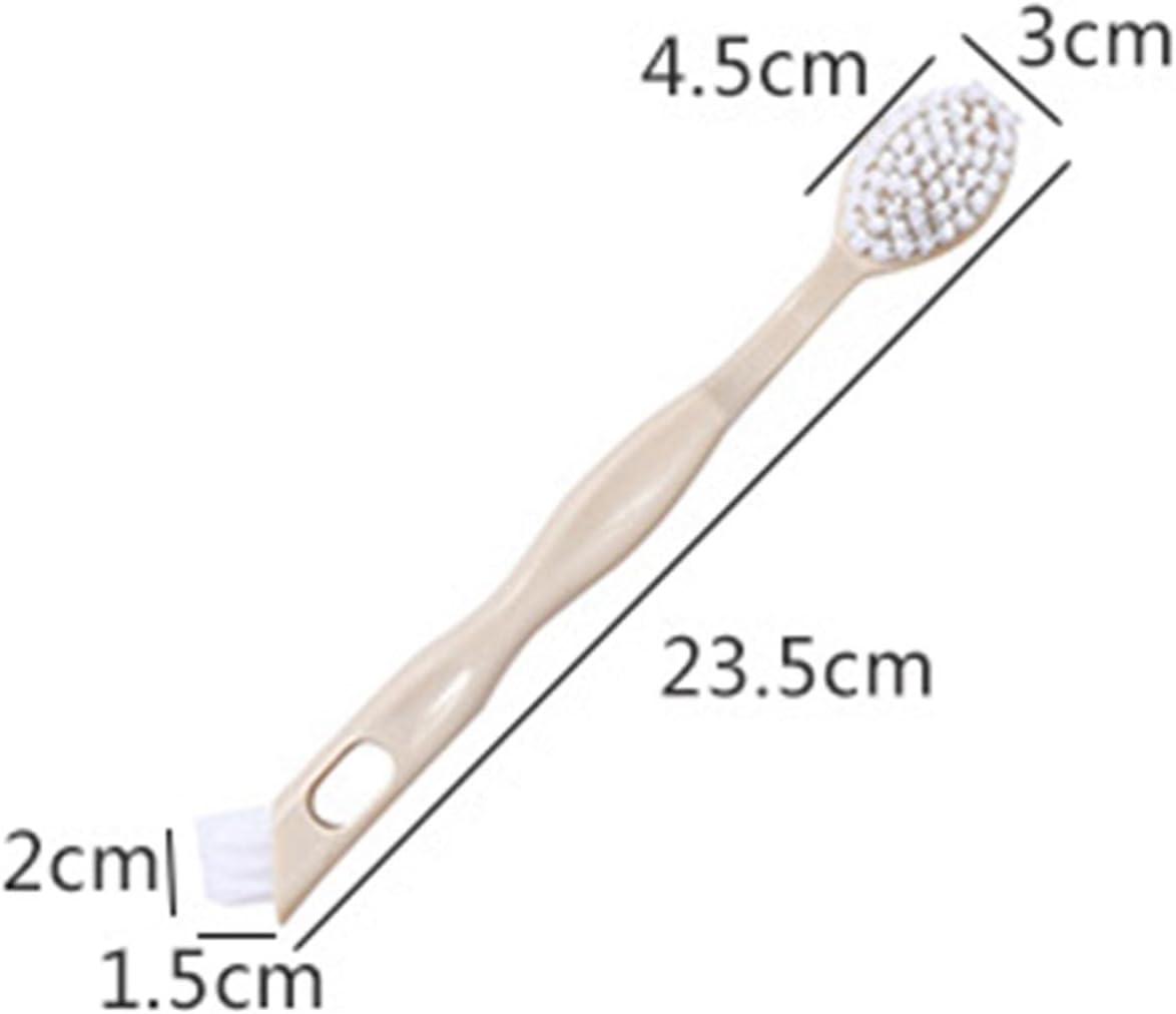 Sneaker Cleaner Brush, Multi Functional Shoe Brush Double Sided Washing Plastic Scrub for Stains beige