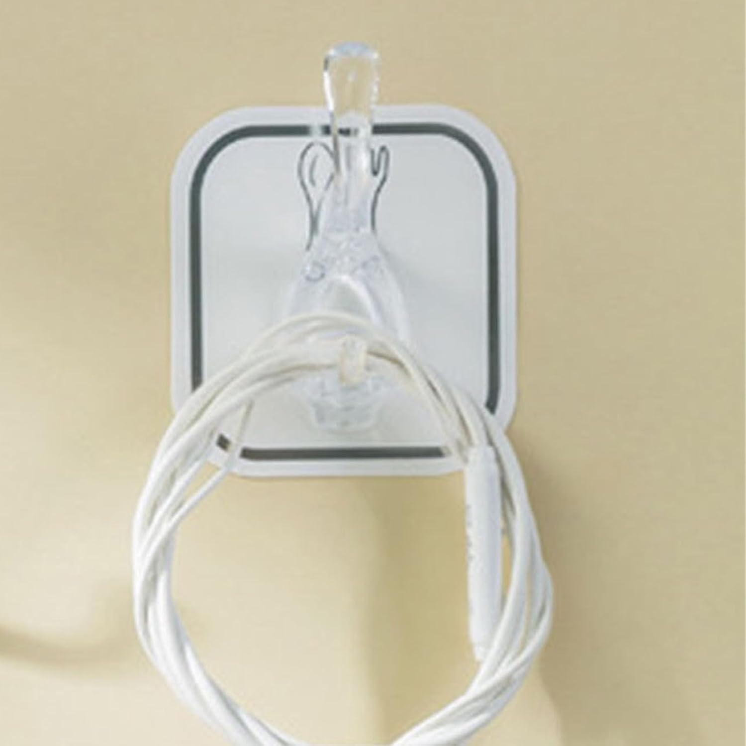 6Pcs Acrylic Wall Mounted Necklaces Organizer,6 Hooks Jewelry Stand Organizer,No Drilling Hanging Hook Strong Bearing Capacity for Kitchen Bathroom White