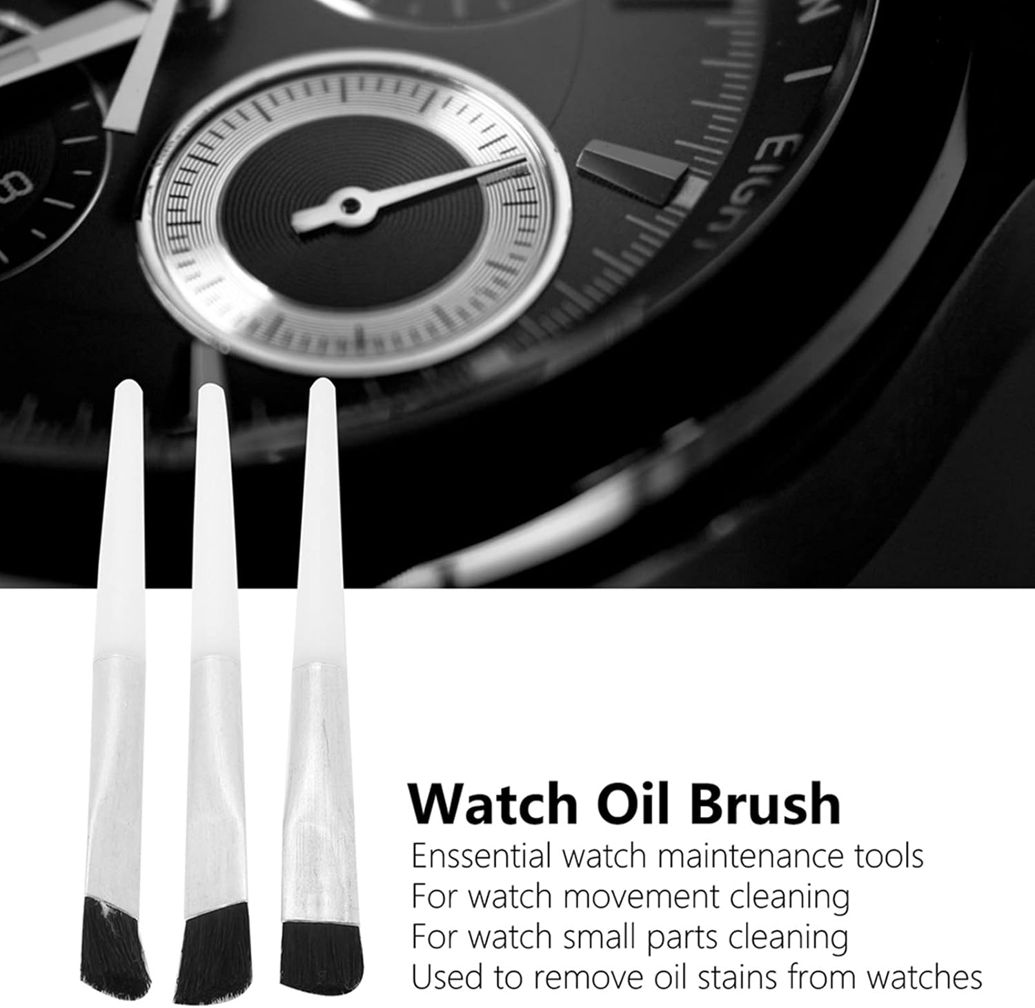3Pcs Watch Cleaning Brush Set,Watch Repair Watchmaker Tool Kit Oil Dust Maintenance