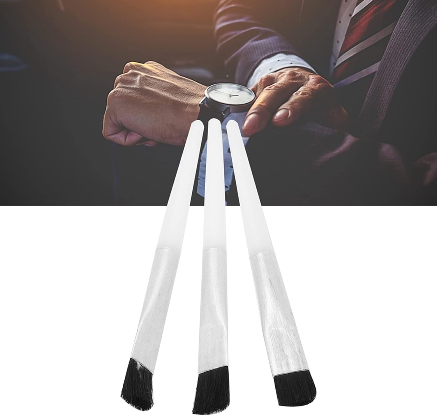 3Pcs Watch Cleaning Brush Set,Watch Repair Watchmaker Tool Kit Oil Dust Maintenance