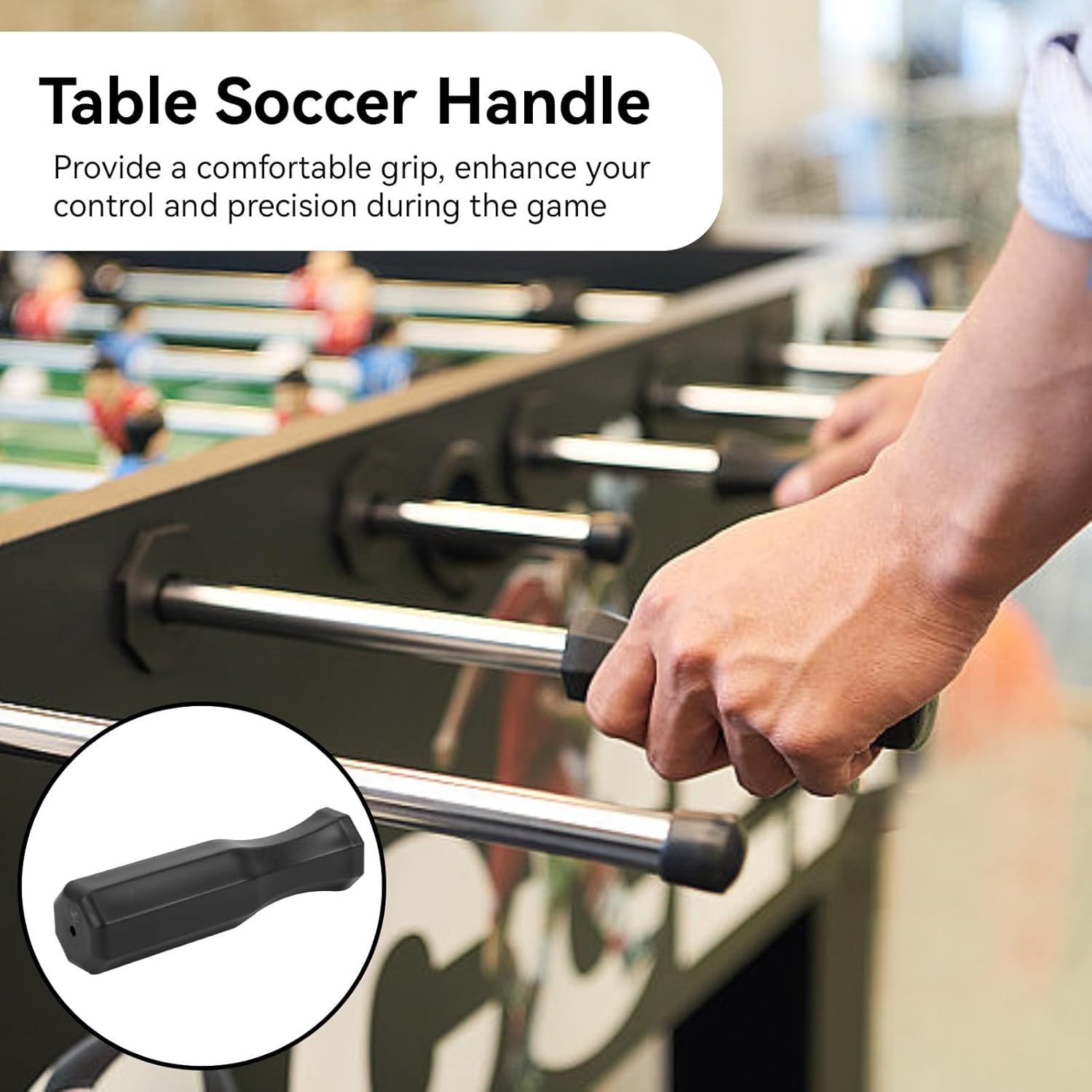 8pcs Foosball Table Handles, 4.7in Plastic Octagonal Handles for Standard Tables Handle Grip Top Game Replacement Part Accessories
