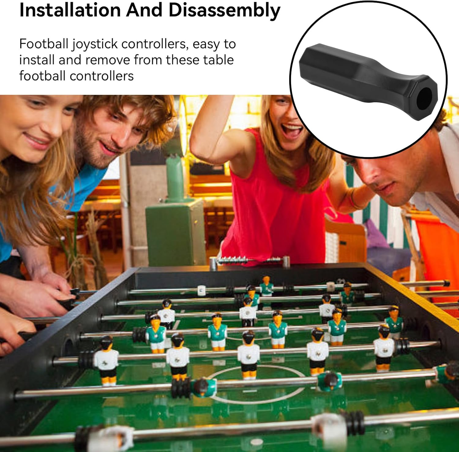 8pcs Foosball Table Handles, 4.7in Plastic Octagonal Handles for Standard Tables Handle Grip Top Game Replacement Part Accessories