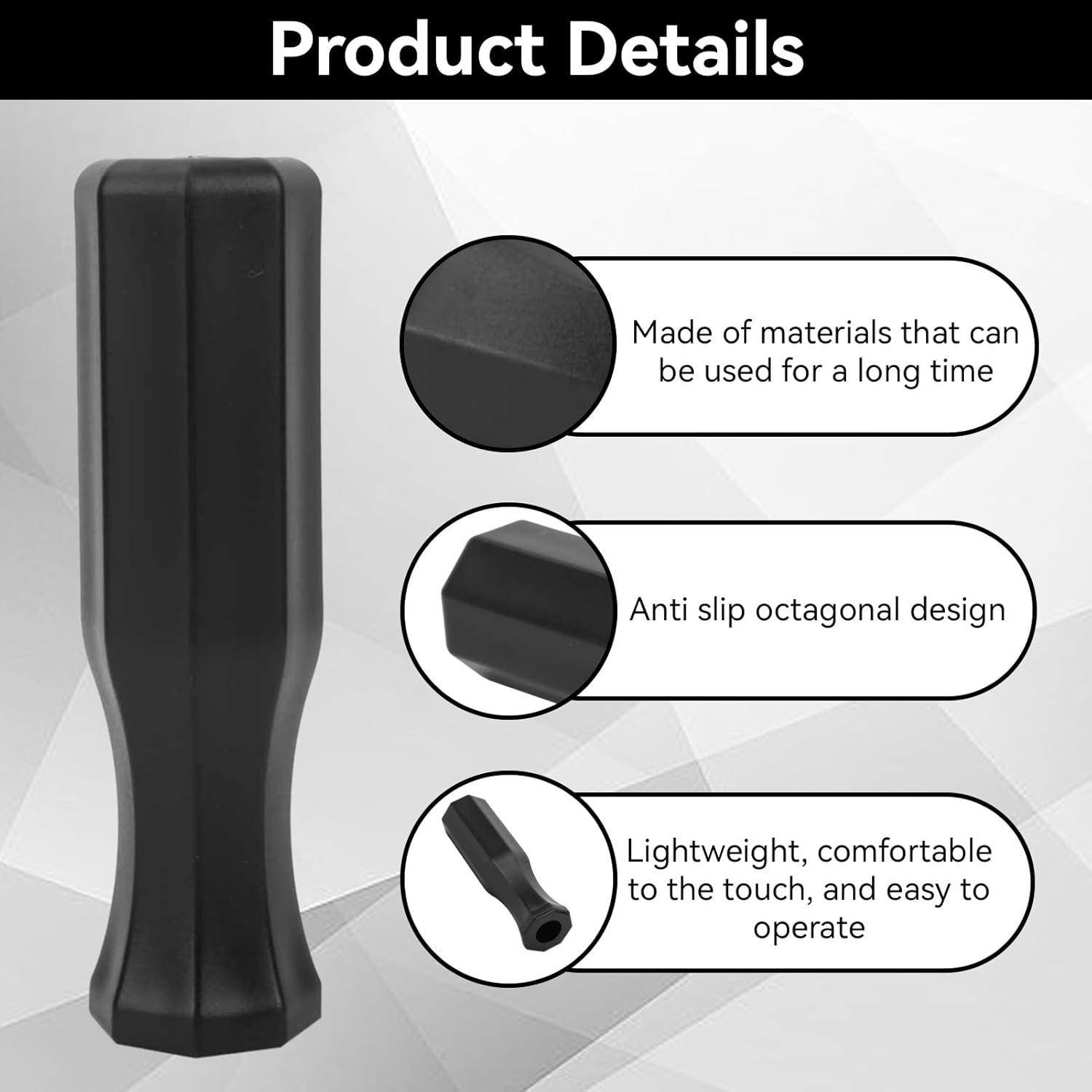 8pcs Foosball Table Handles, 4.7in Plastic Octagonal Handles for Standard Tables Handle Grip Top Game Replacement Part Accessories