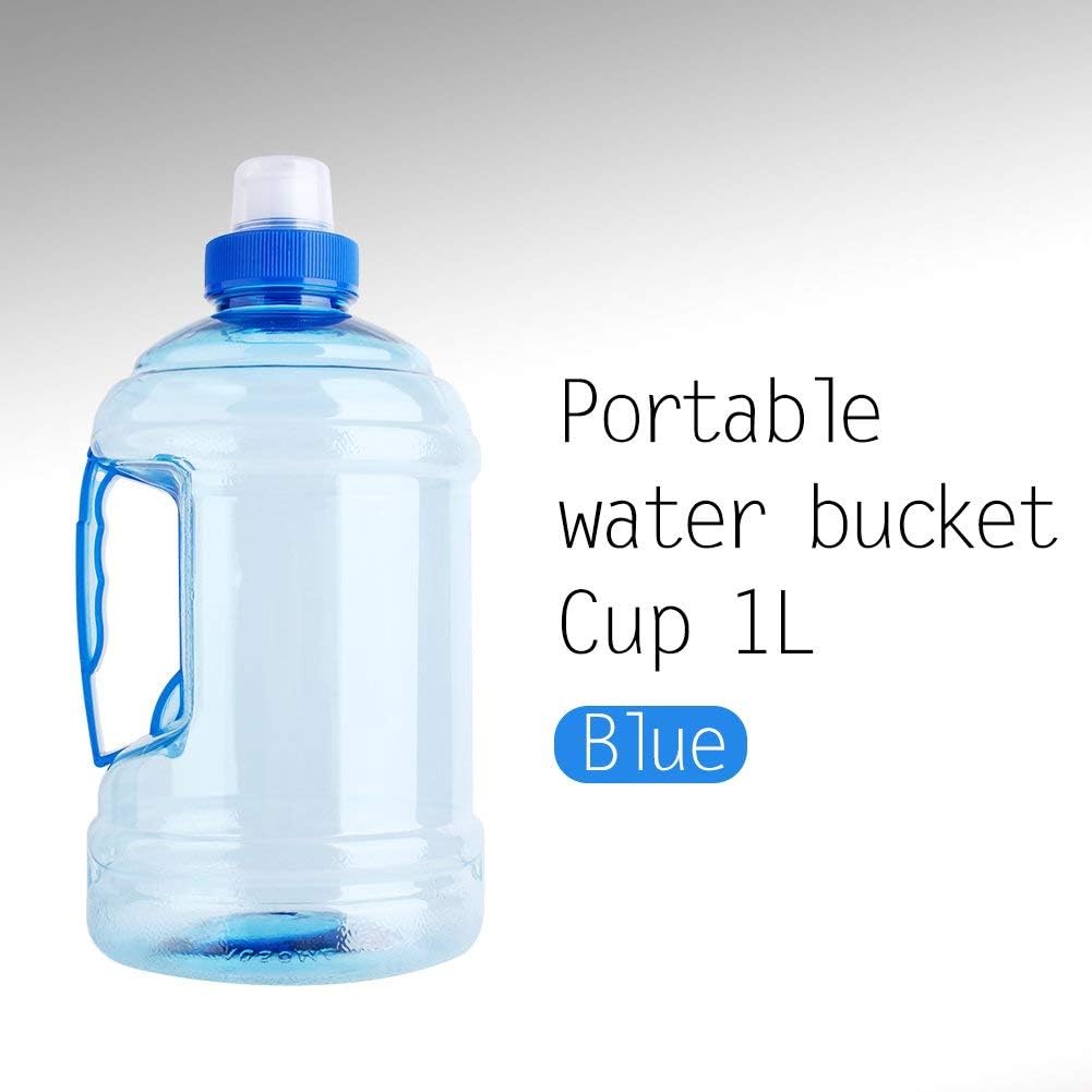 Large Water Bottle, 1l Jug with Handle Clear Sport Bottle Reusable Plastic Leak Proof for Fitness Outdoor Sports Camping, 7.5x3.9 In