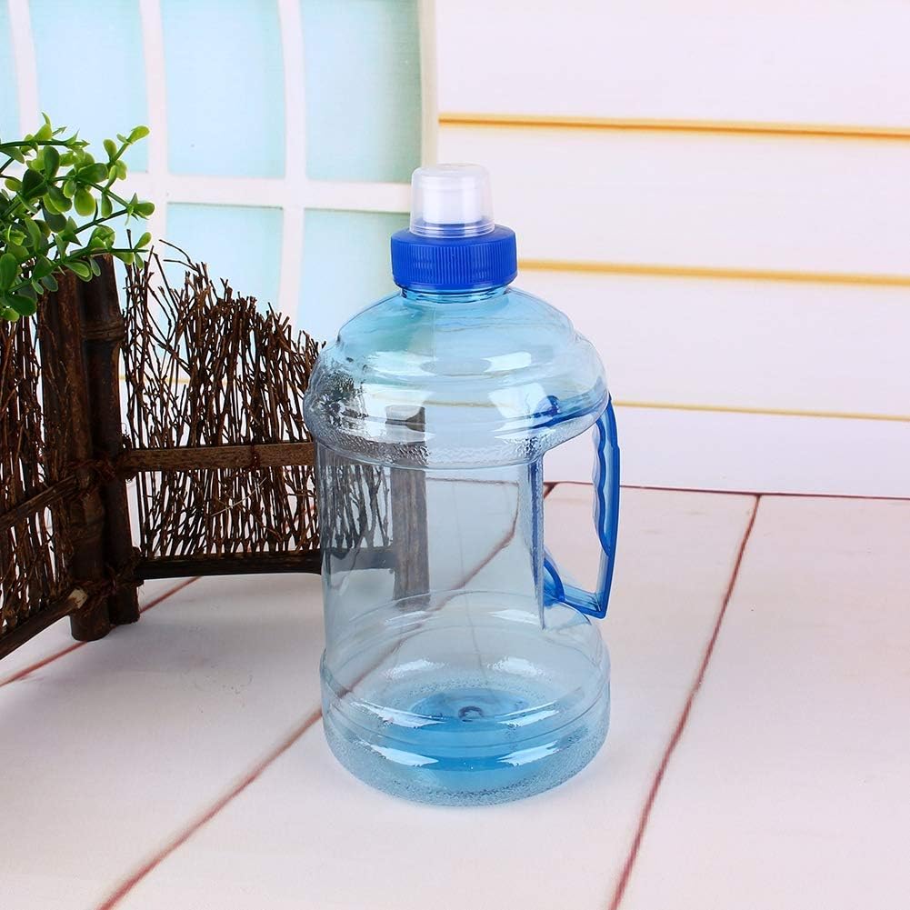Large Water Bottle, 1l Jug with Handle Clear Sport Bottle Reusable Plastic Leak Proof for Fitness Outdoor Sports Camping, 7.5x3.9 In