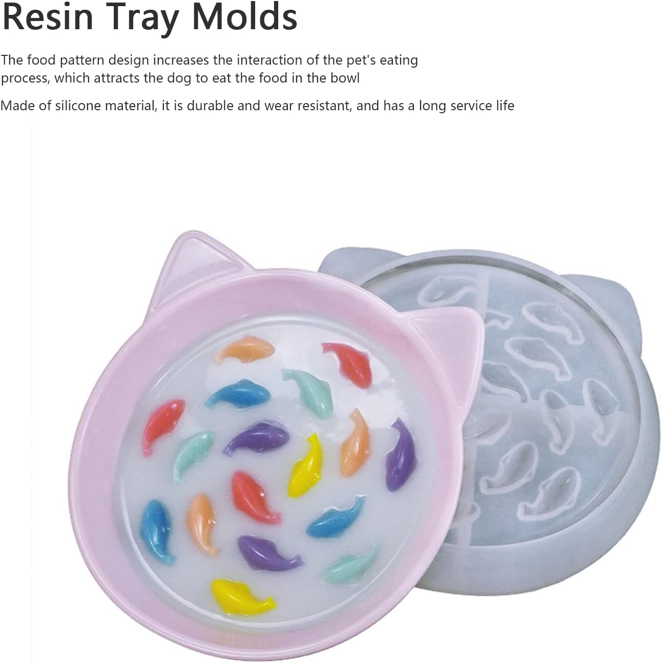 Epoxy Resin Mold, Silicone Dog Bowl Molds Slow Feeder Food Bowls Water Plate Mould for Small Medium Dogs Cats Puppy cat
