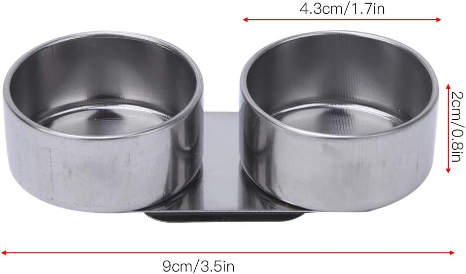 Double Dipper Palette Cup, Stainless Steel Oil Painting Cup with Lid and Clip for Watercolor Gouache Acrylic