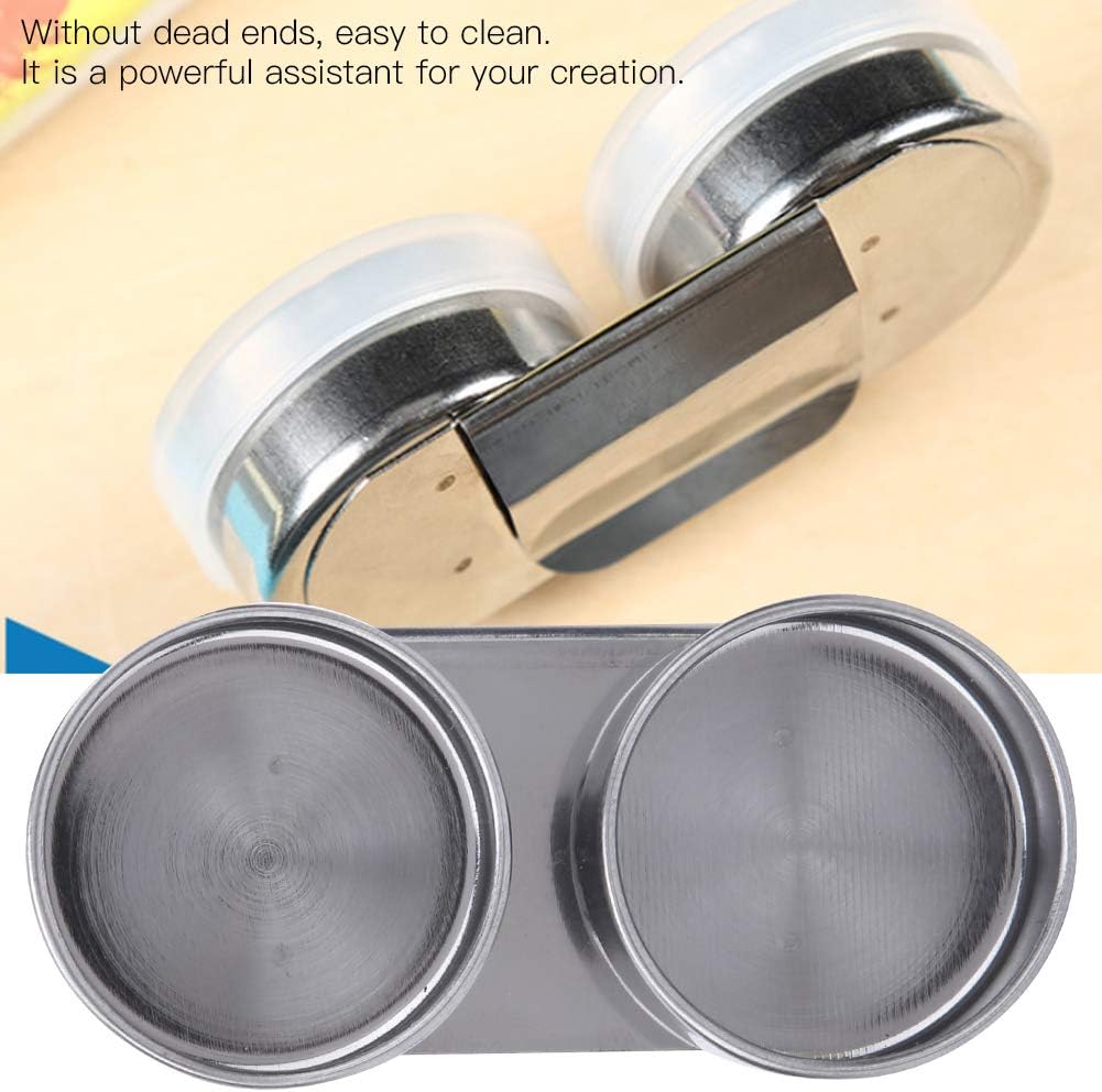Double Dipper Palette Cup, Stainless Steel Oil Painting Cup with Lid and Clip for Watercolor Gouache Acrylic