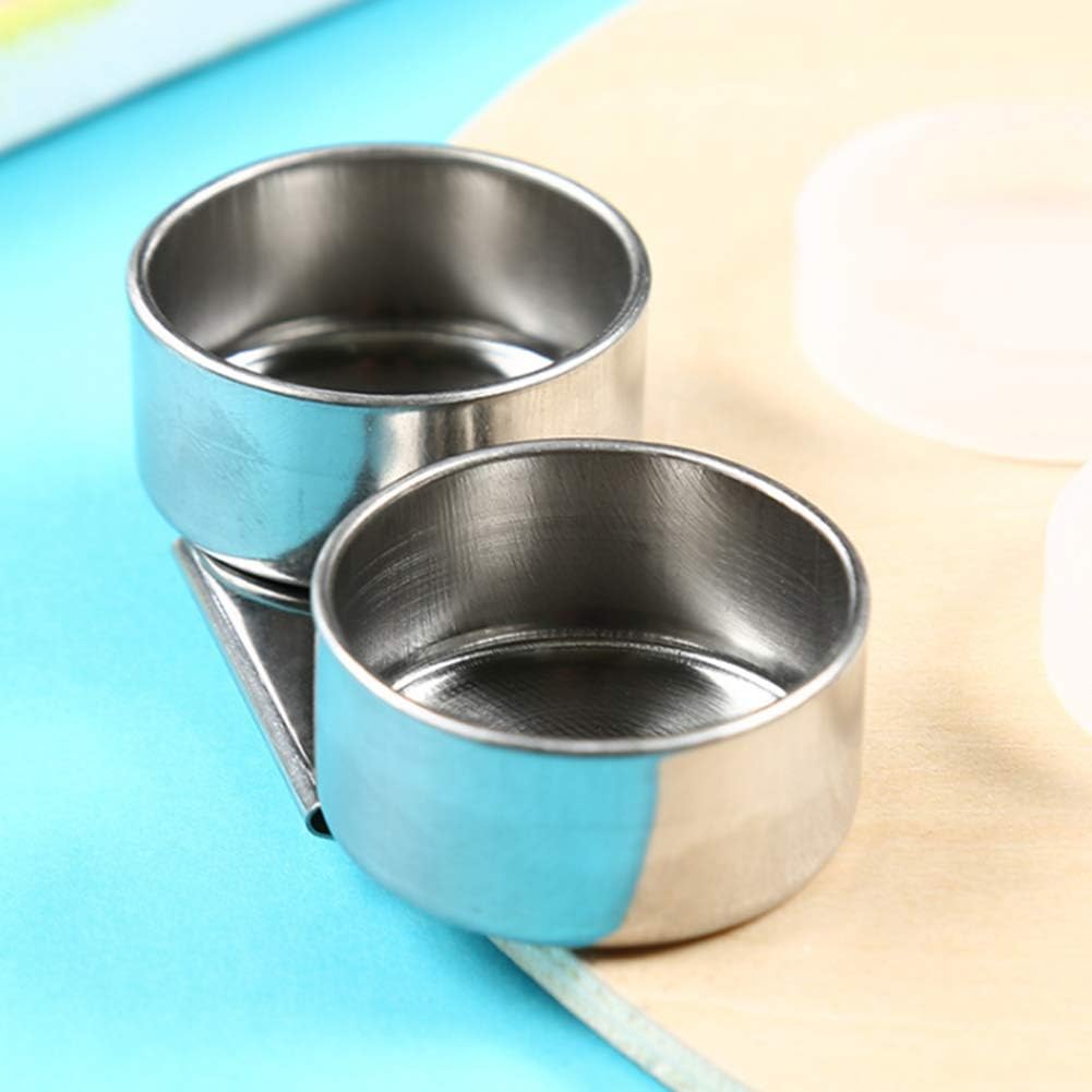 Double Dipper Palette Cup, Stainless Steel Oil Painting Cup with Lid and Clip for Watercolor Gouache Acrylic