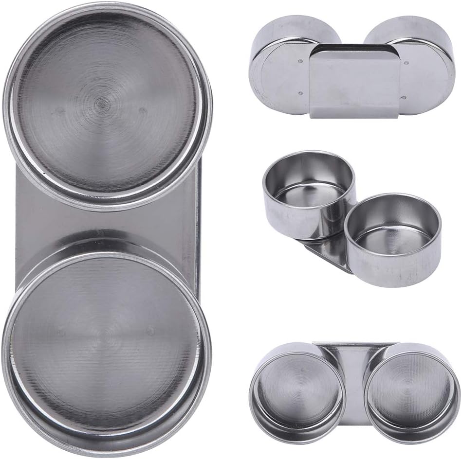 Double Dipper Palette Cup, Stainless Steel Oil Painting Cup with Lid and Clip for Watercolor Gouache Acrylic