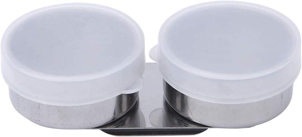 Double Dipper Palette Cup, Stainless Steel Oil Painting Cup with Lid and Clip for Watercolor Gouache Acrylic