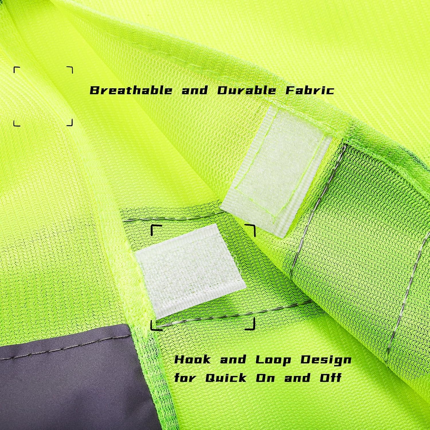 12 Pack High Visibility Safety Vests, Mesh Security Vest with 2 Reflective Silver Strips, Construction Work Bulk for Men Women Traffic Emergency Running Cycling, Fluorescent Green