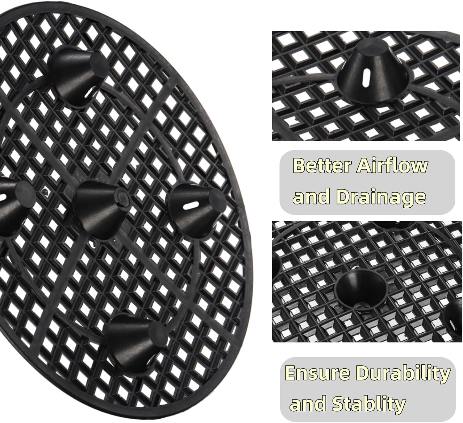 15 PCS Plant Level Pot Elevator, 12 inch Plastic Potted Stands, Large Patio Planter Riser Holder, Deck Floor Protector to Prevent Rot Damage, Trivet for Indoor Outdoor Garden
