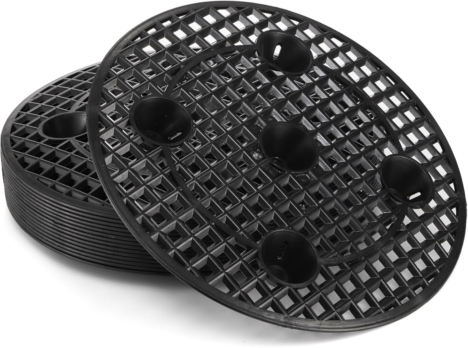 15 PCS Plant Level Pot Elevator, 12 inch Plastic Potted Stands, Large Patio Planter Riser Holder, Deck Floor Protector to Prevent Rot Damage, Trivet for Indoor Outdoor Garden