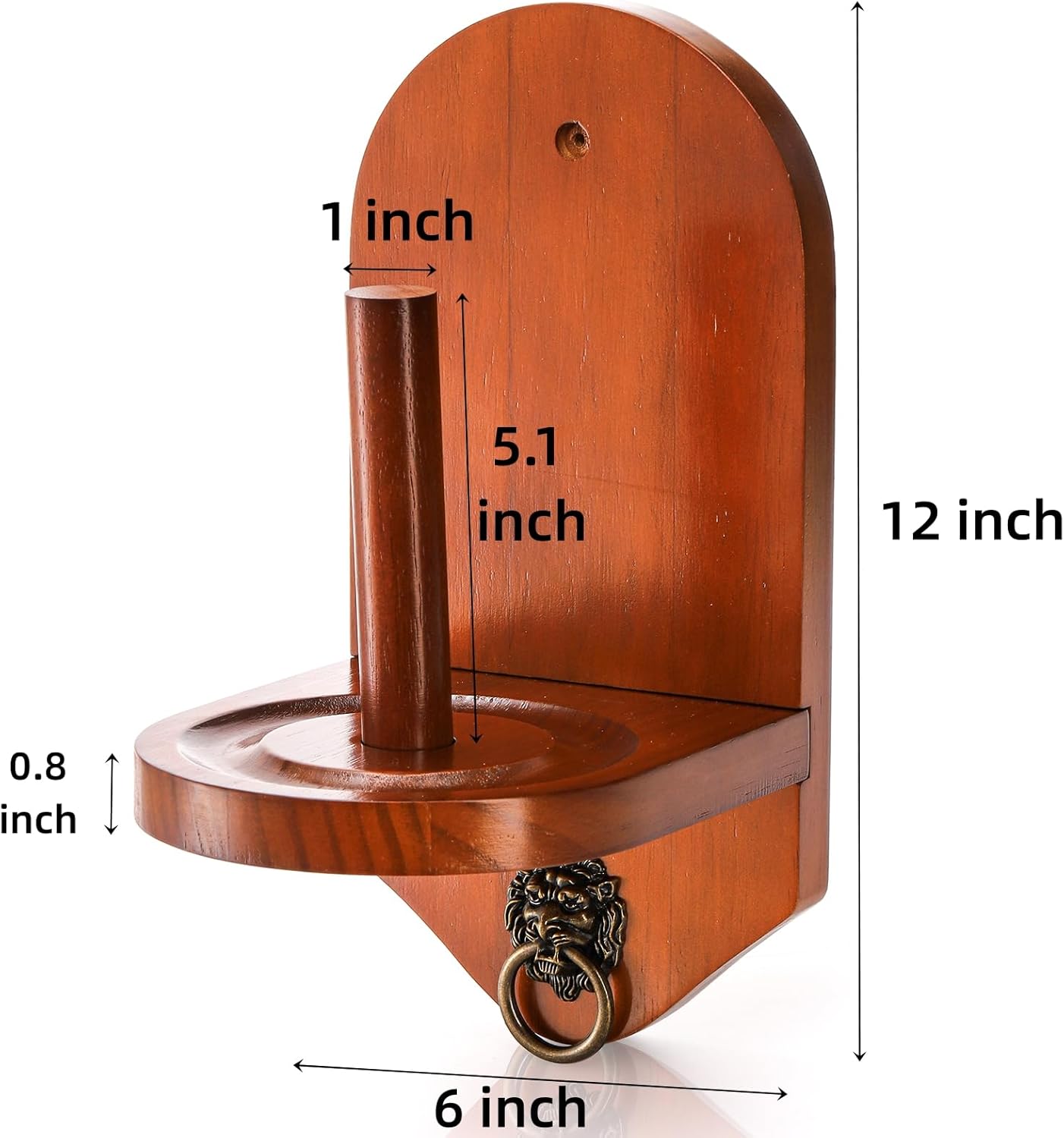 Wall Mounted Cone Chalk Holder, Solid Wood Pool Hand Billiards Table Holder with Beveled Edge and Hardware, Accessories