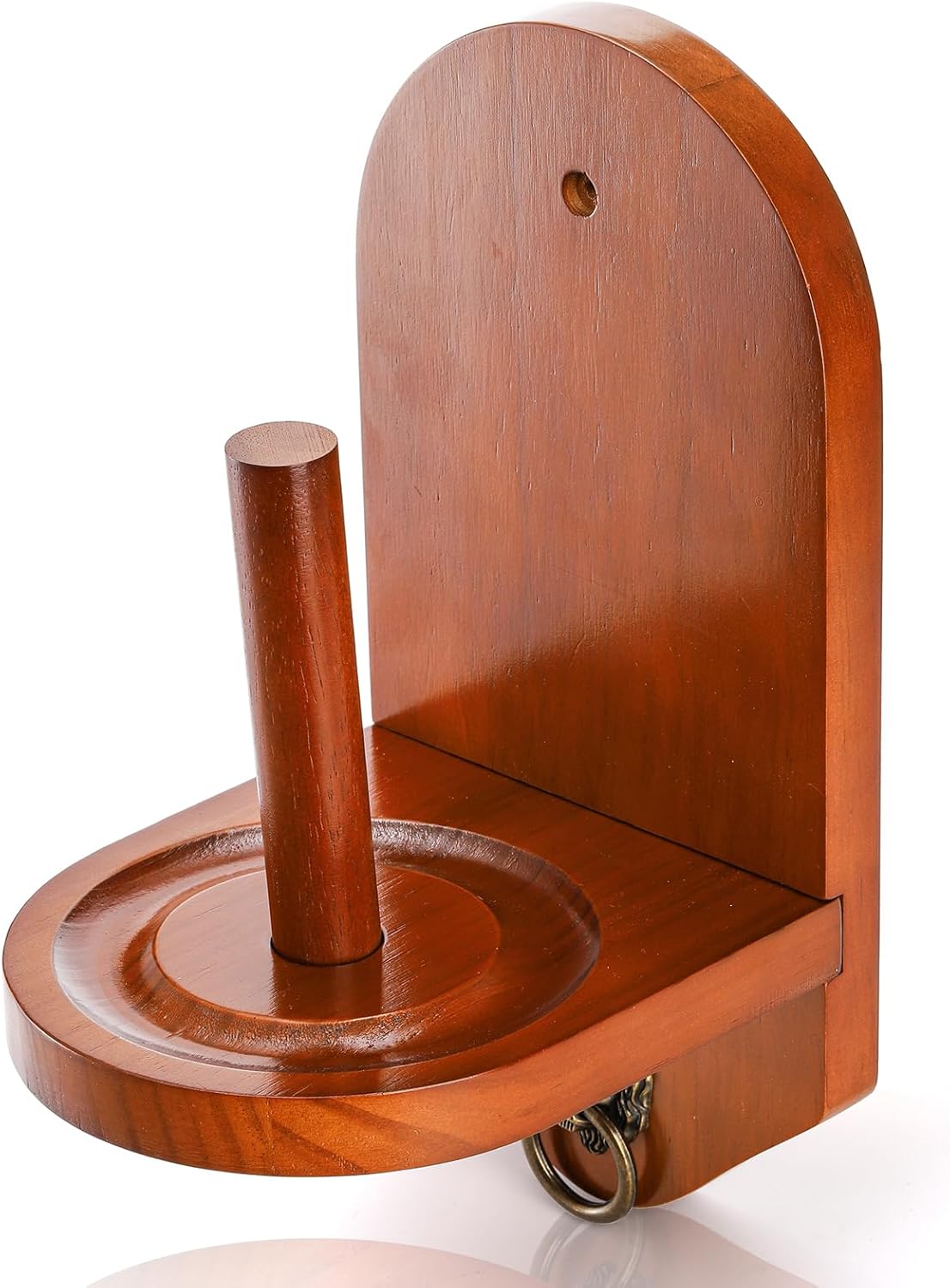Wall Mounted Cone Chalk Holder, Solid Wood Pool Hand Billiards Table Holder with Beveled Edge and Hardware, Accessories