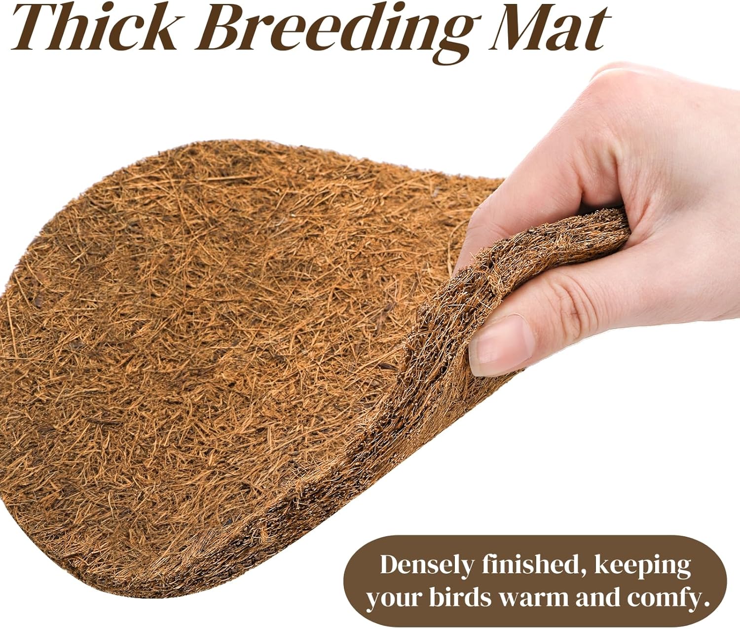 15 Packs Pigeon Nest Pads, Bird Breeding Mat for Chicken, Natural Coconut Fiber Egg Mat, Nesting Bowl Box Pad Parakeet Hatching Bedding Accessories