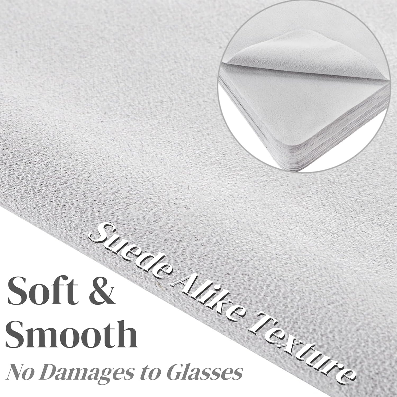 100 Pack Microfiber Glasses Cleaning Cloth, Ultra Soft Eyeglasses Wipe Suede, Washable Cleaner for Lens, Screens, Cameras, Phones, Electronics 7×6 Inch, Gray