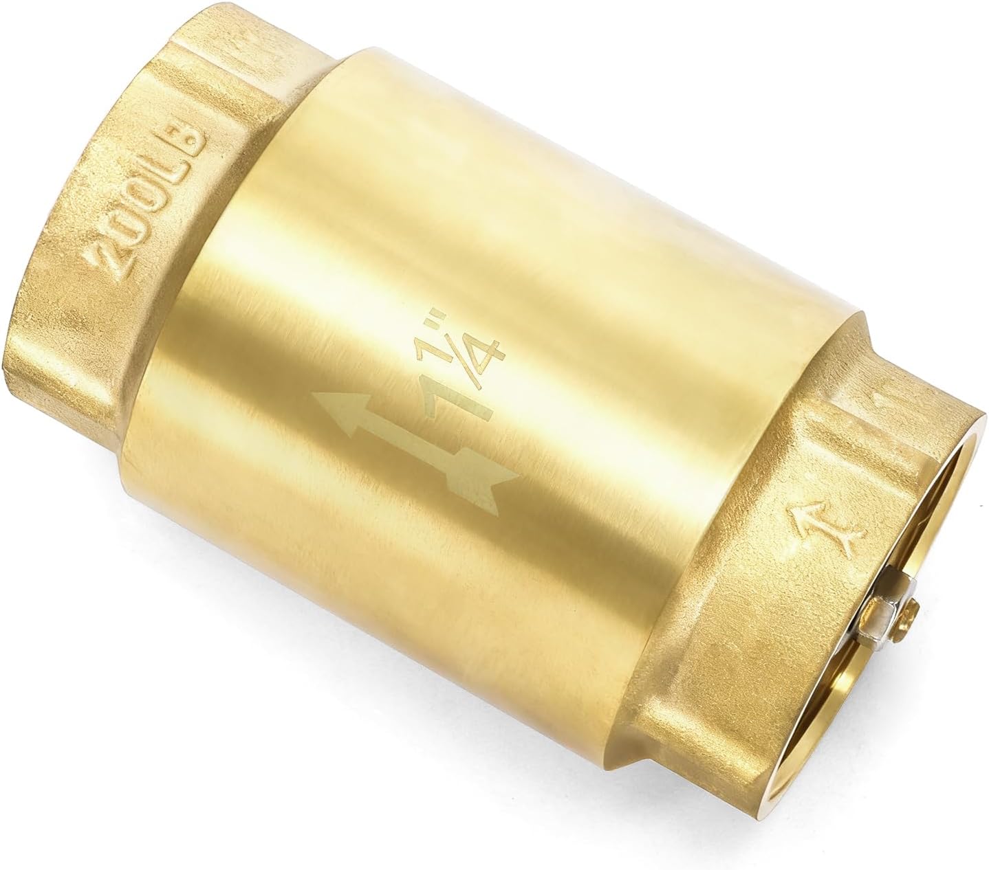 1-1/4 Inch Brass Check Valve, Universal One Way In Line Valves with Backflow Prevention, No Return Female Pipe Thread for Garden Hose Well Pumps Irrigation Systems, 1.25'' FNPT