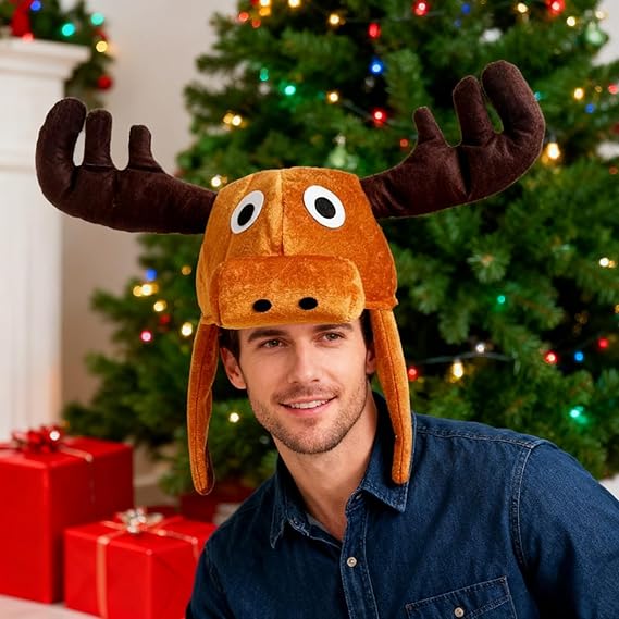 Funny reindeer antlers - elk warmers - hunter boots - funny animal theme - 3D reindeer - men's and women's clothing - role-play - Christmas reindeer costume - headwear accessories