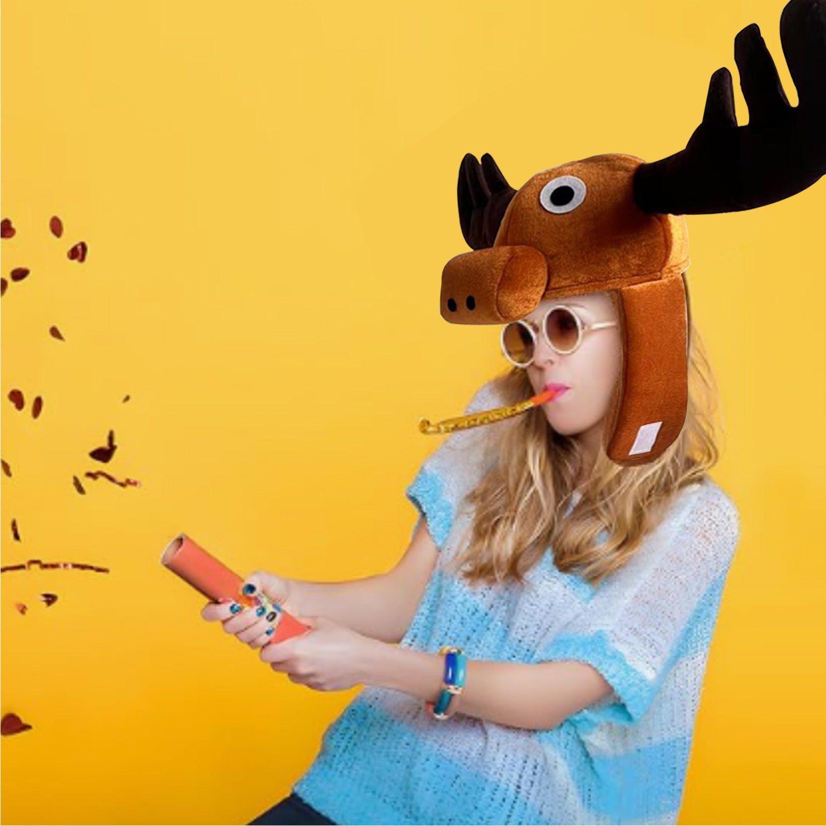 Funny reindeer antlers - elk warmers - hunter boots - funny animal theme - 3D reindeer - men's and women's clothing - role-play - Christmas reindeer costume - headwear accessories