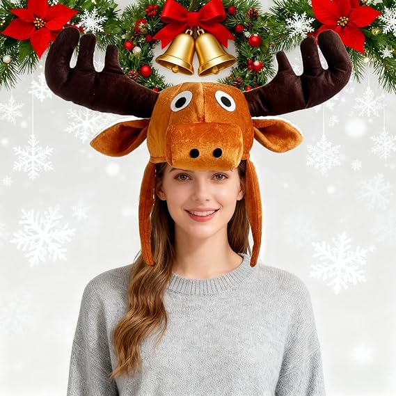 Funny reindeer antlers - elk warmers - hunter boots - funny animal theme - 3D reindeer - men's and women's clothing - role-play - Christmas reindeer costume - headwear accessories