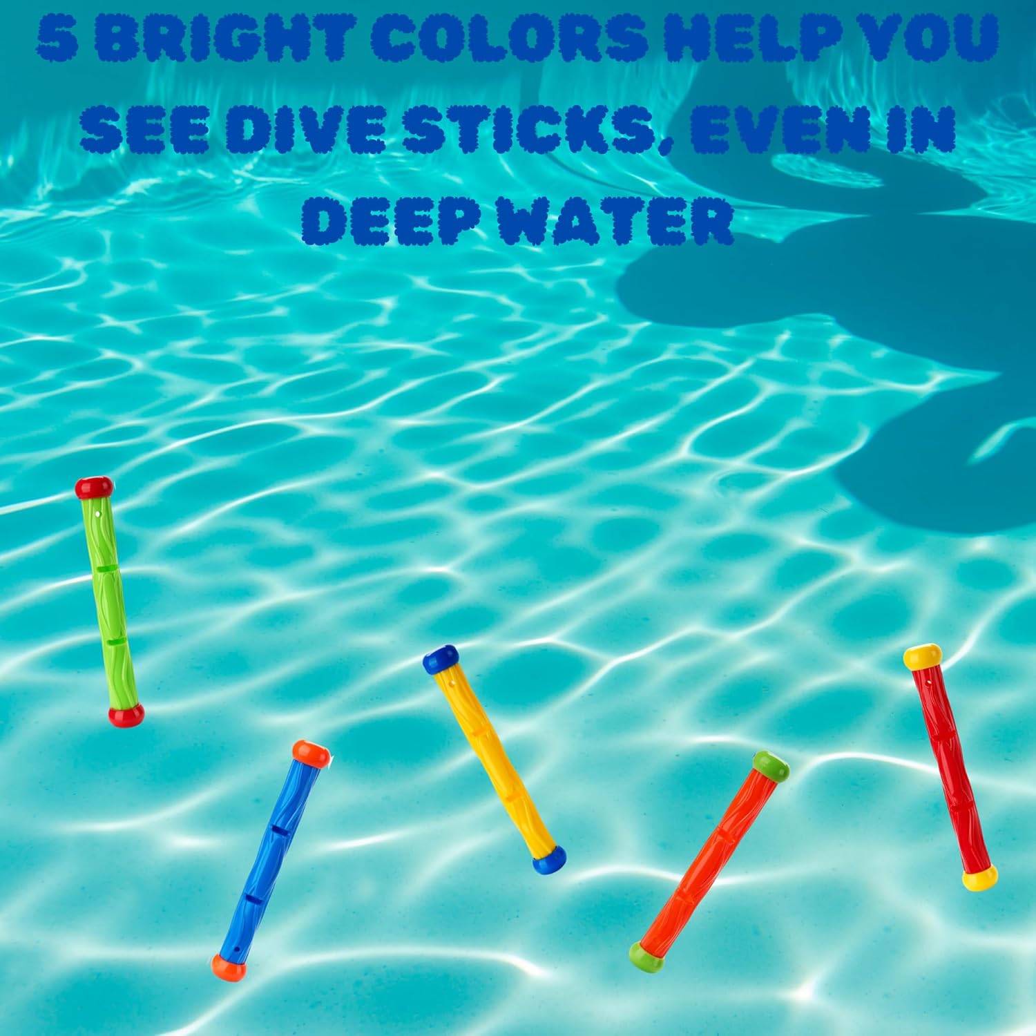 Diving stick - Dive toys - Kids' pool toys - Suitable for children aged 8-12 years - Pool toys - Colourful - Fast sinking - 5 colours