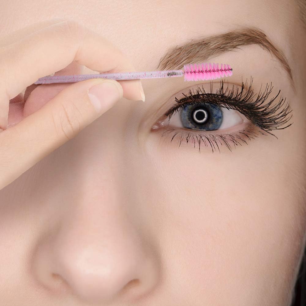 Lash Brush - 100 pieces - Disposable Lash Brush - For Eyelash Extensions - Pink - Crystal Mascara Stick - Applicator
