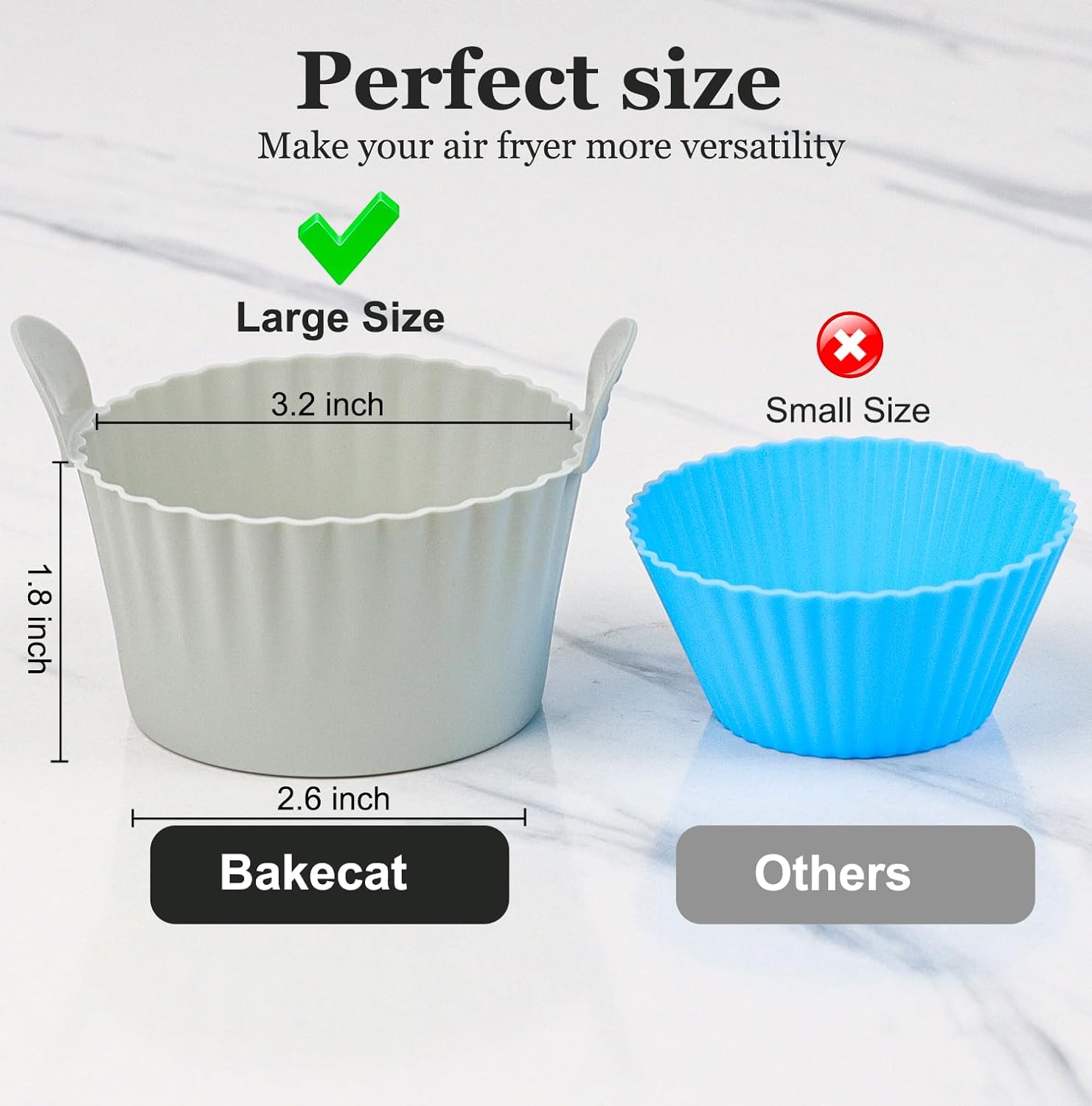 Baking tray for the Airfryer - egg mold for the Airfryer - large muffin mold for the Airfryer 6-pack - grey