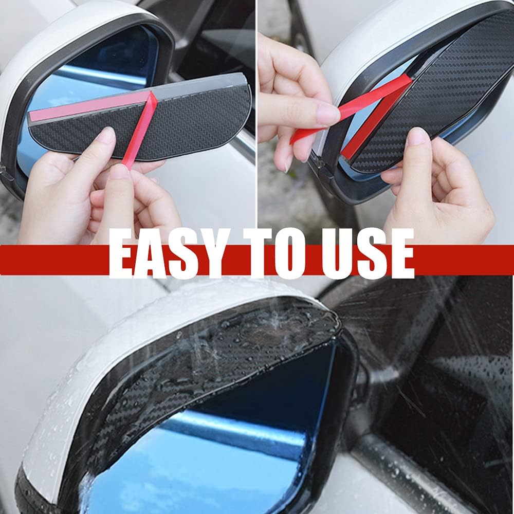 1 pair car side mirror rain cover smoke cap universal carbon fiber rearview mirror side mirror for SUV truck accessories