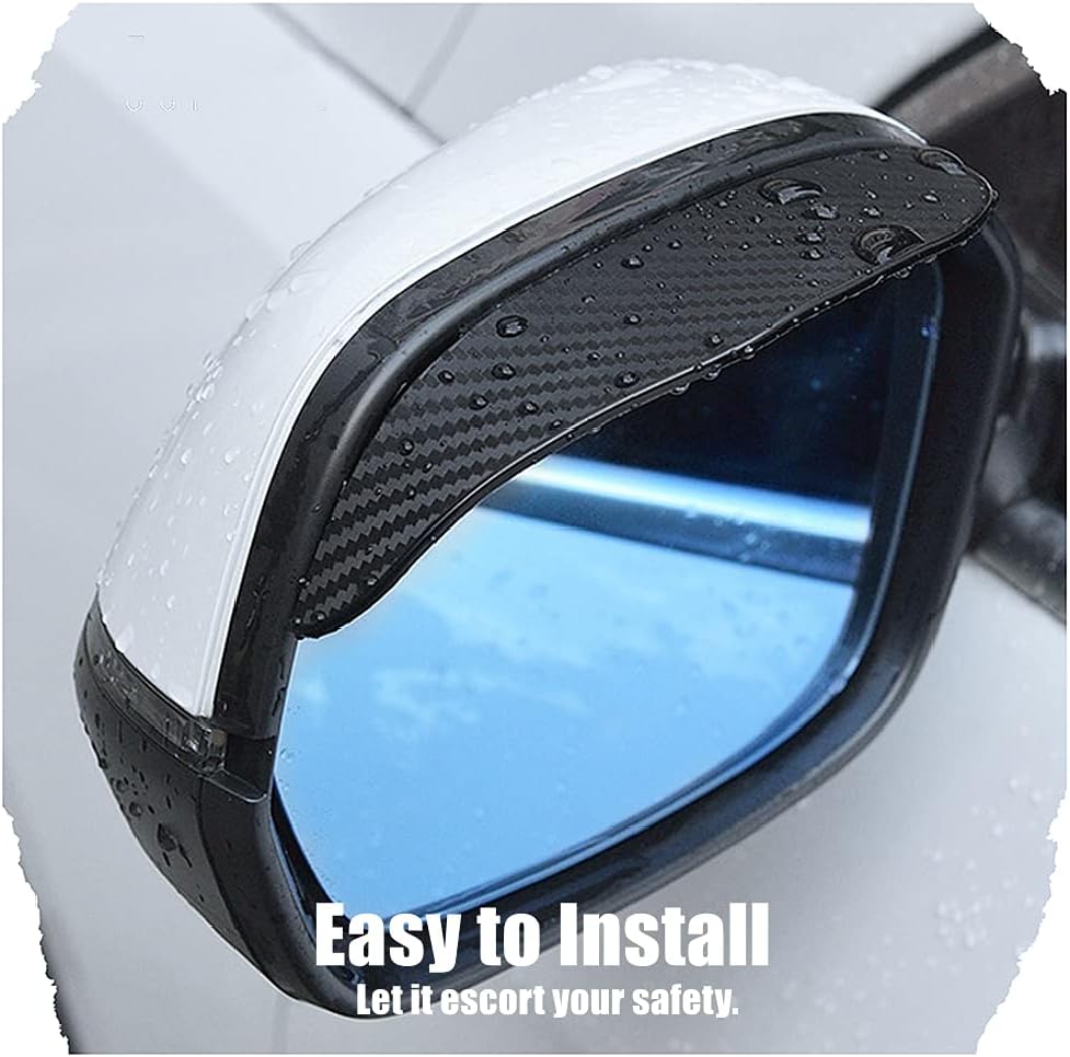 1 pair car side mirror rain cover smoke cap universal carbon fiber rearview mirror side mirror for SUV truck accessories