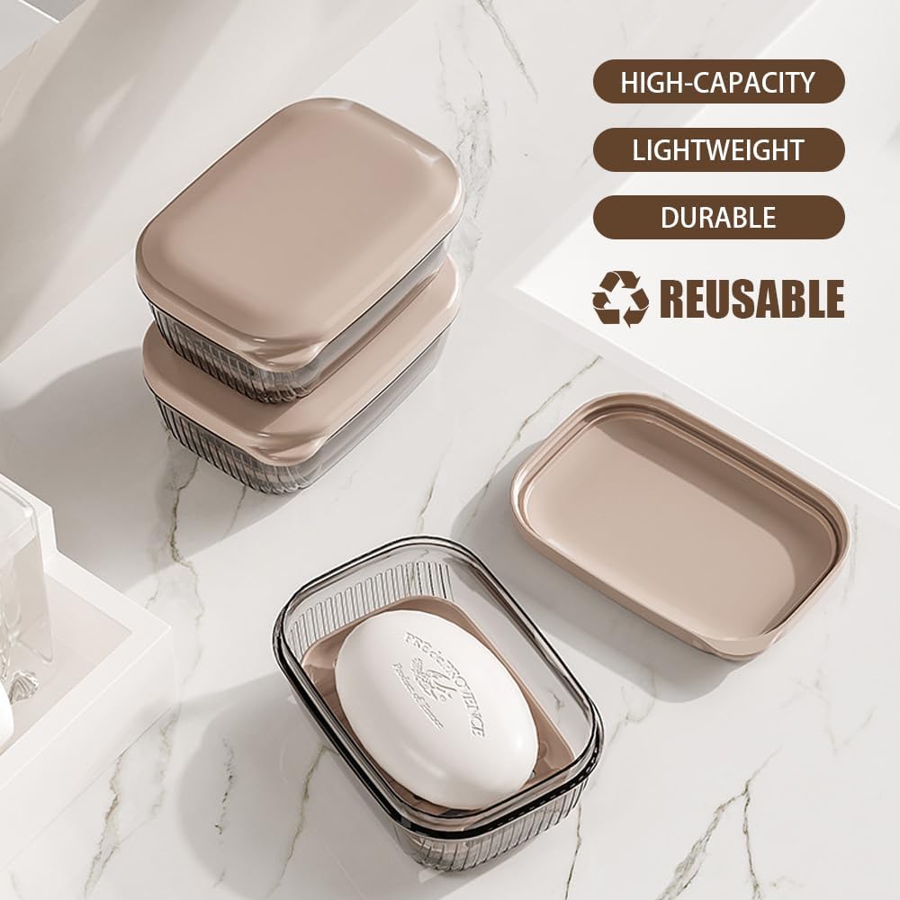 Travel soap box - soap holder - soap box with lid - portable soap box - sealable with lid - waterproof and moisture resistant - suitable for travel - camping - outdoors - gym - bathroom
