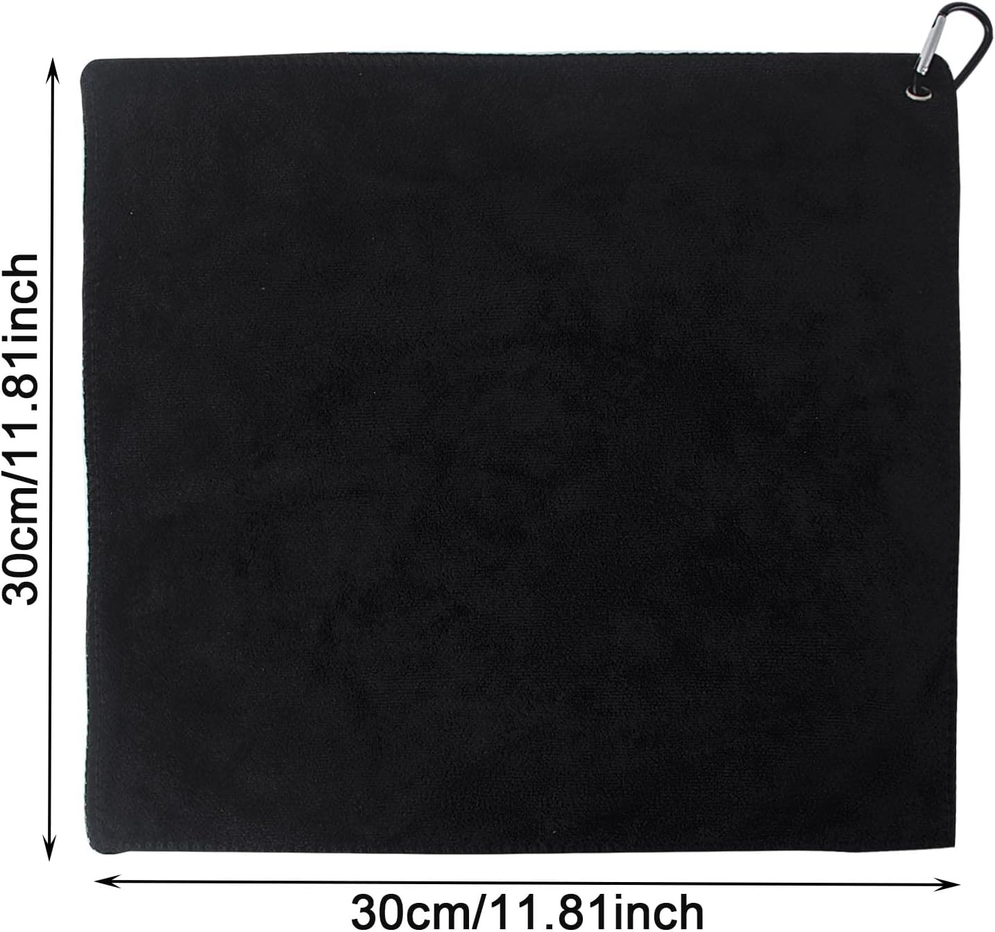 2 pieces golf towels- absorbent cleaning towels- multifunctional towels with carabiner for golf bags- fitness- sport- outdoor- yoga 2 colours - black