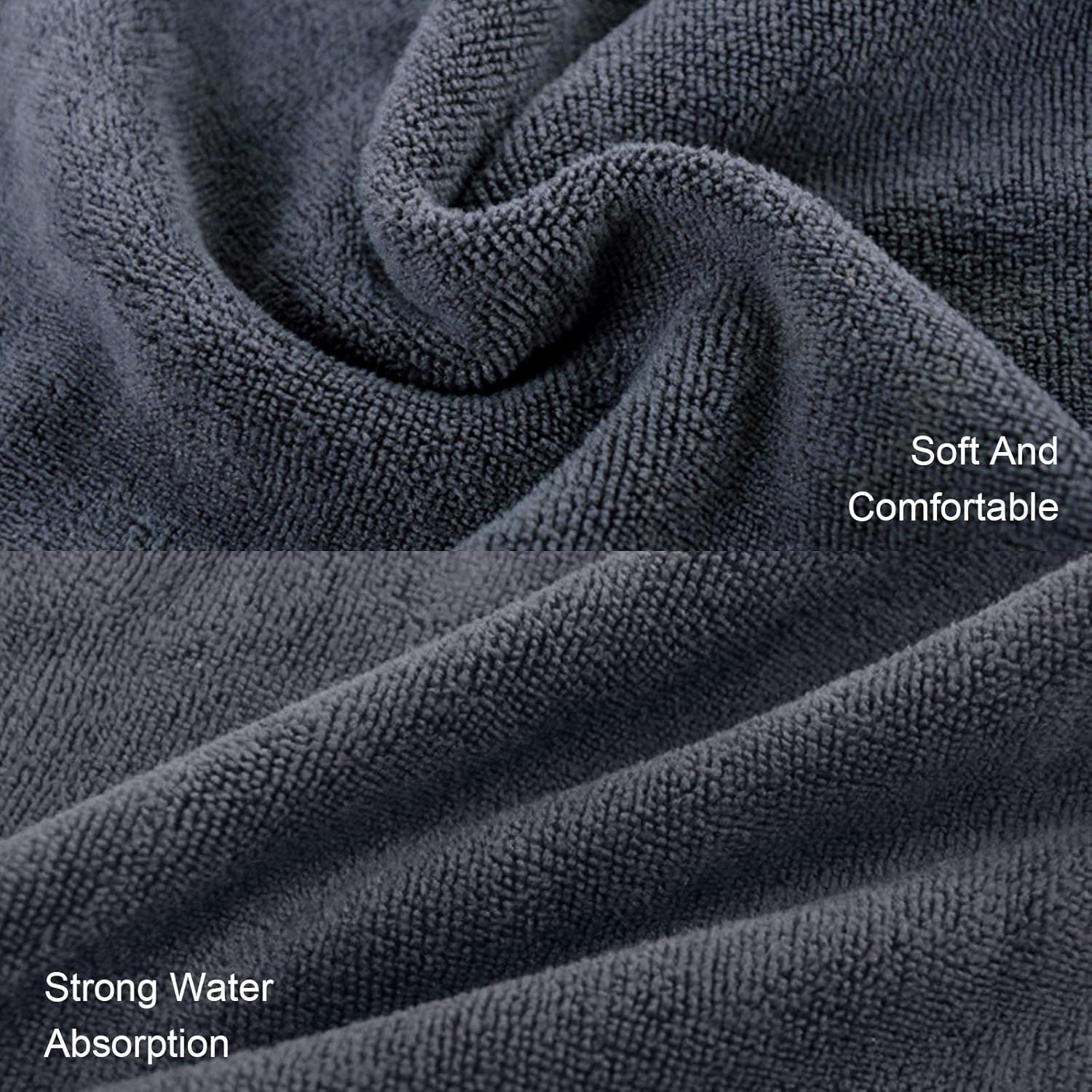 2 pieces golf towels- absorbent cleaning towels- multifunctional towels with carabiner for golf bags- fitness- sport- outdoor- yoga 2 colours - black