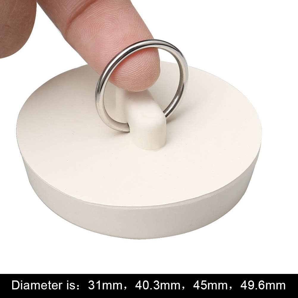 Set of 4 sink plugs - drain plugs - rubber drain stoppers and kitchen sink plugs with hanging ring - Suitable for bathtubs and bathrooms 4 sizes